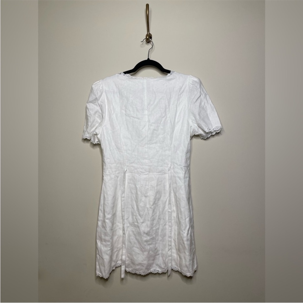 Reformation Anabella Linen Mini Dress in White - Picture 7 of 8
